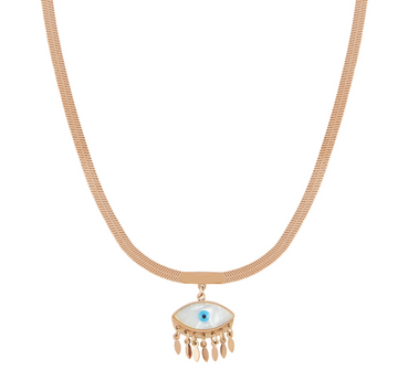 Beautiful Evil Eye Pendant Snake Rose Gold Necklace For Women