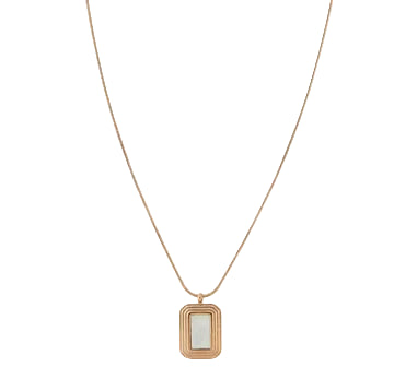 Rectangle Pearl Pendant Necklace For Women