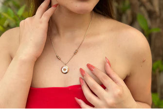 Greek Circle Pendant Necklace