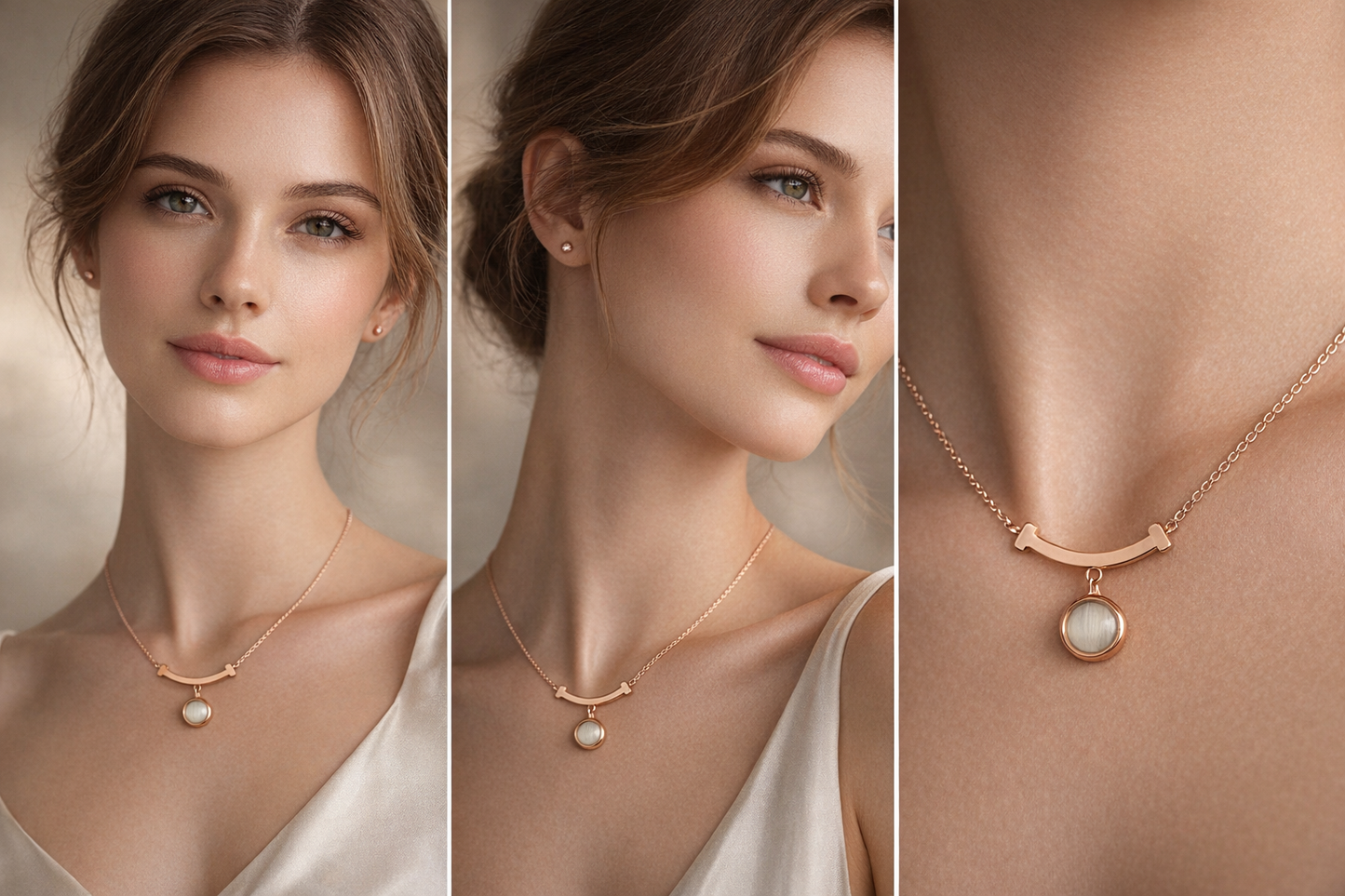 Whispering Pendant Rose Gold Necklace For Women