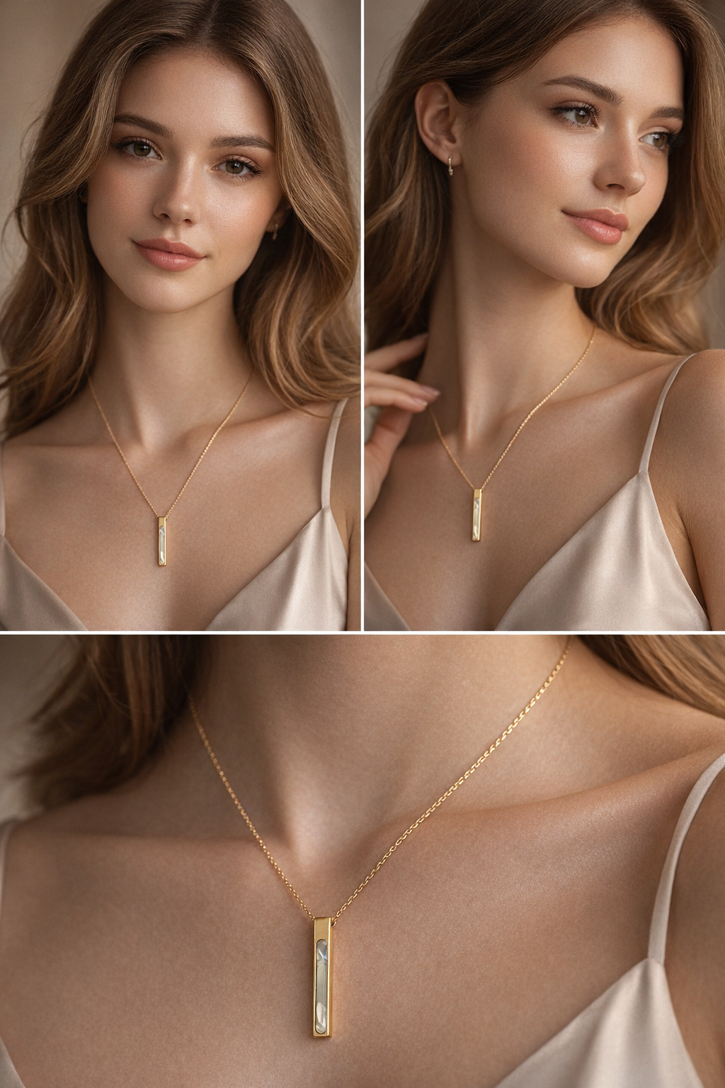 White Stick pendant Necklace