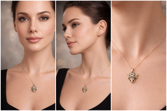 Leopard Face Earring and Necklace Set For Women